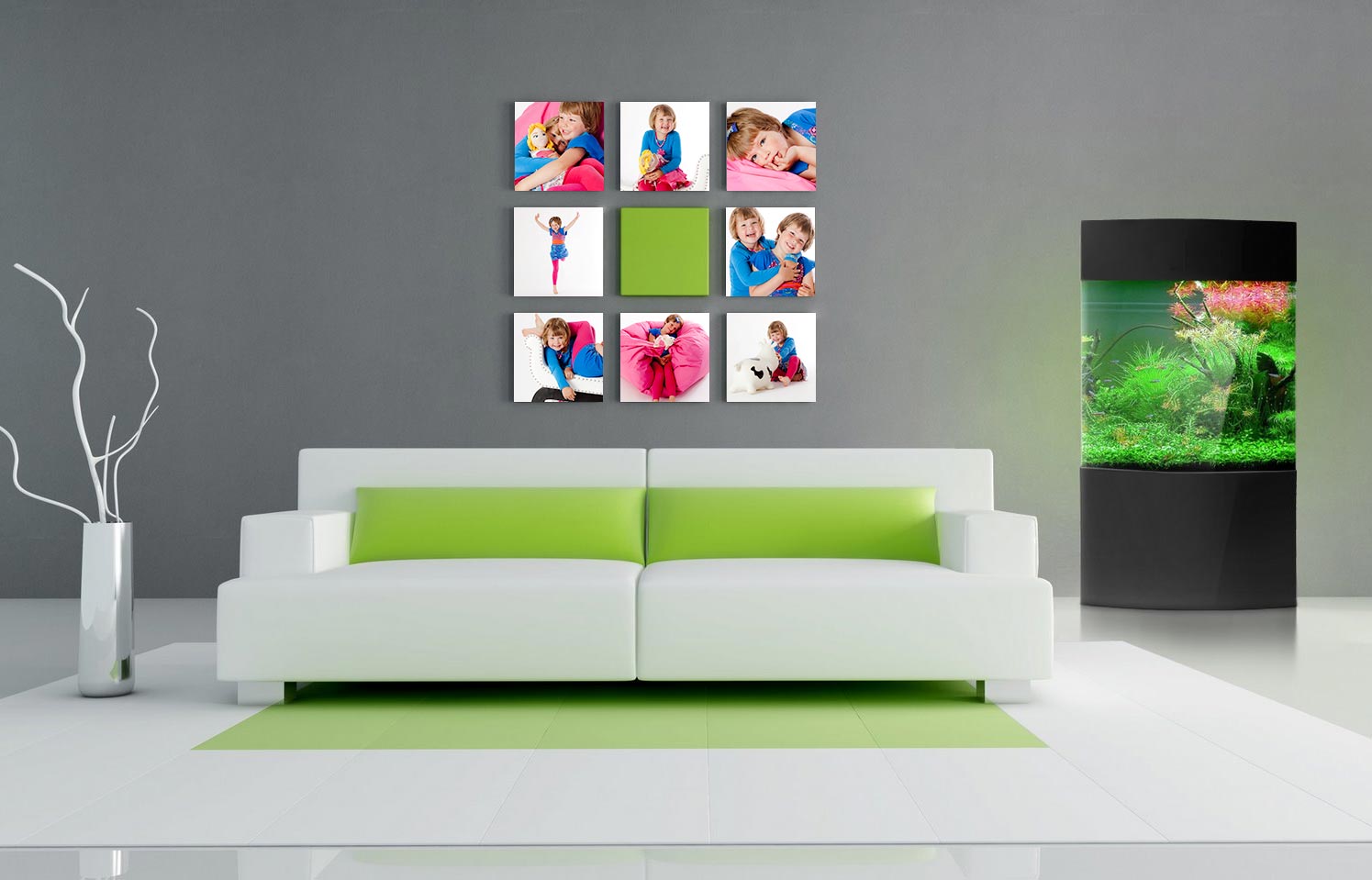 Familiefoto als wanddecoratie in huis